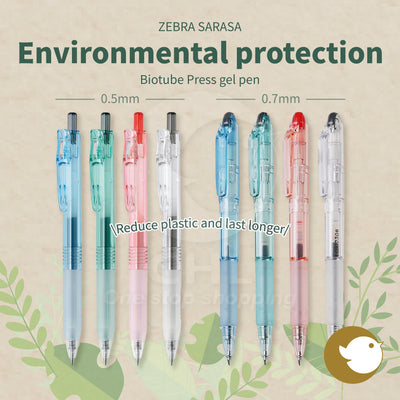 ZEBRA BIOTUBE BI-KRB 0.7㎜ Environmentally friendly ball pen Plant regeneration and recycling Earth environmental protection Japanese certification mark