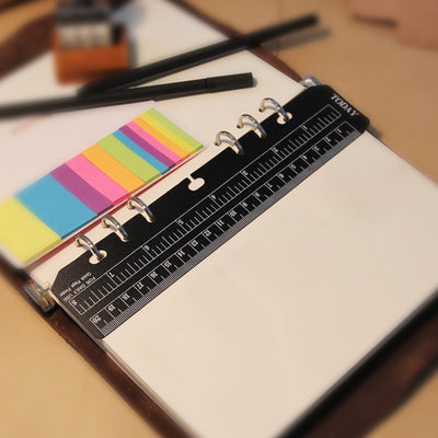 Loose-leaf ruler, bookmark ruler, painting ruler, handbook ruler, DIY suitable for six-hole loose-leaf notebook, standard 6-hole separator, fine scale, stationery accessories, loose-leaf accessories