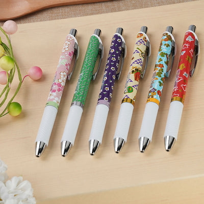PENTEL ENERGEL 0.5mm Limited Yuzen Series Second Edition Gel Ballpoint Pen Sakura Birds Tang Grass White Flowers Flowers Japanese Art Japanese Stationery