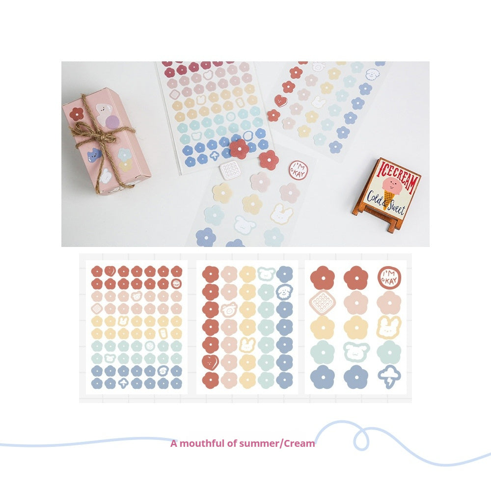 Mr. Paper Flat Stickers One Bite Summer Series Cute, Refreshing and Healing Various Styles Various Graphics Sundae Emotions Bubbles Cream Pocket Stickers