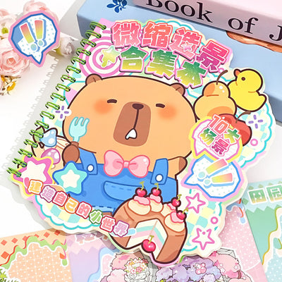 Miniature Scenery Sticker Book – Capybara DIY 3D Paper Craft Kit