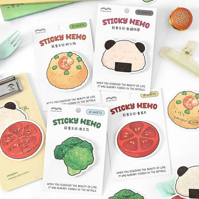 PaperMore Mini Bites Sticky Notes – 30 Sheets Cute Food Design Memo Pads for Journaling & Notes