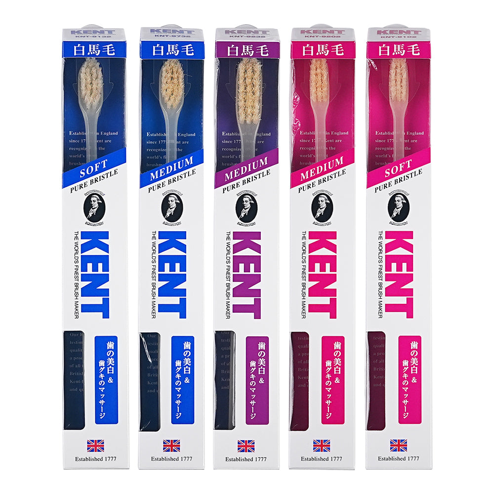 KENT Ikemoto Brush Natural White Horse Bristle Toothbrush Industrial I