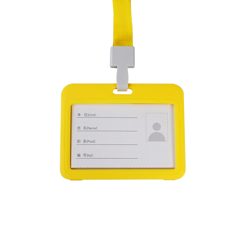 Double-sided transparent work permit student ID card holder + lanyard horizontal style vertical style ID card holder necessary for office commuting students