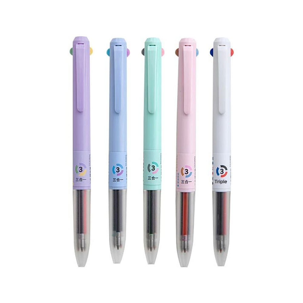 Three-in-one tea series, click gel pen, 0.5mm color notebook pen