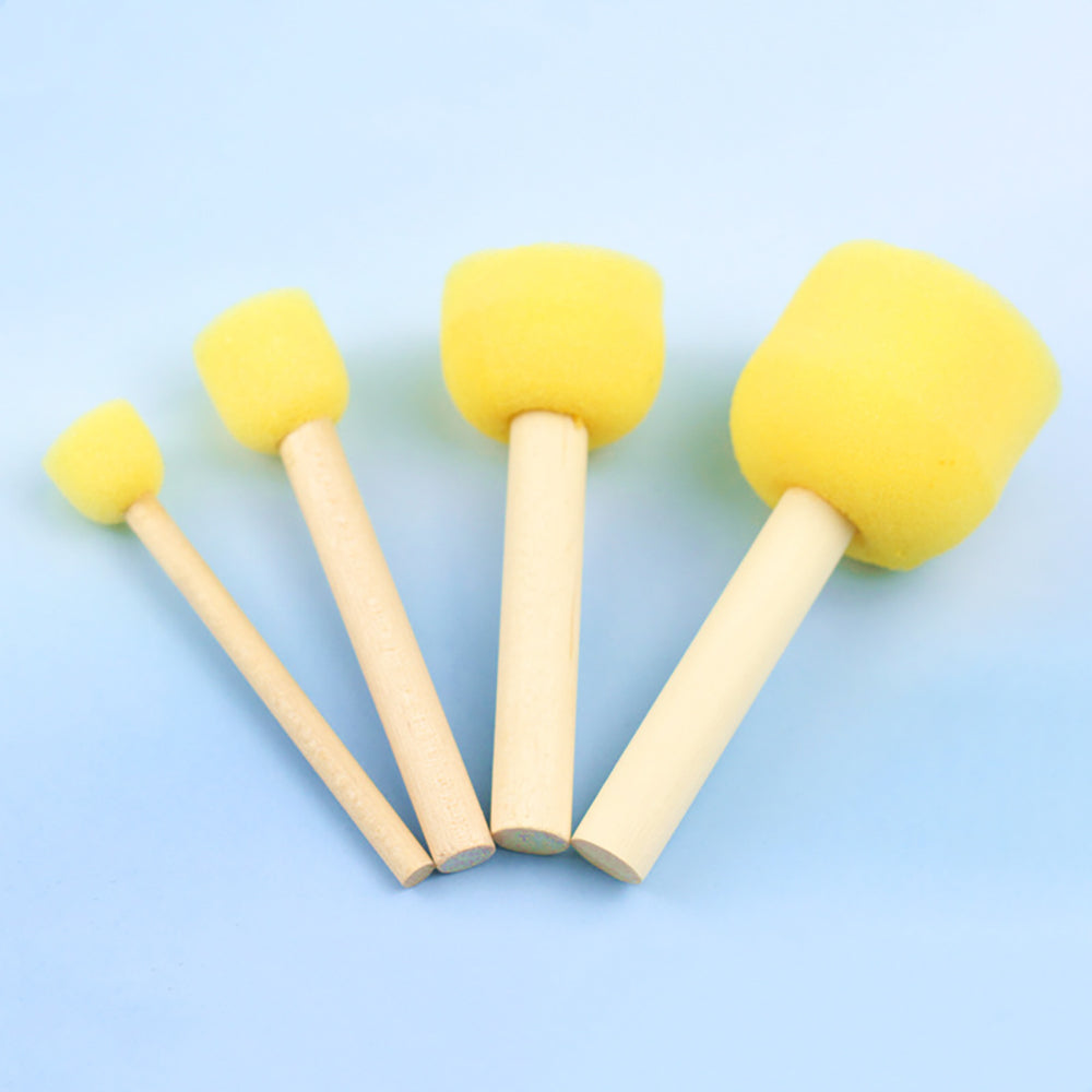 Round sponge painting brush, round head rubbing stick, children's art materials, early childhood DIY rubbing, graffiti painting, art brush, mushroom head seal, multi-specification seal sponge