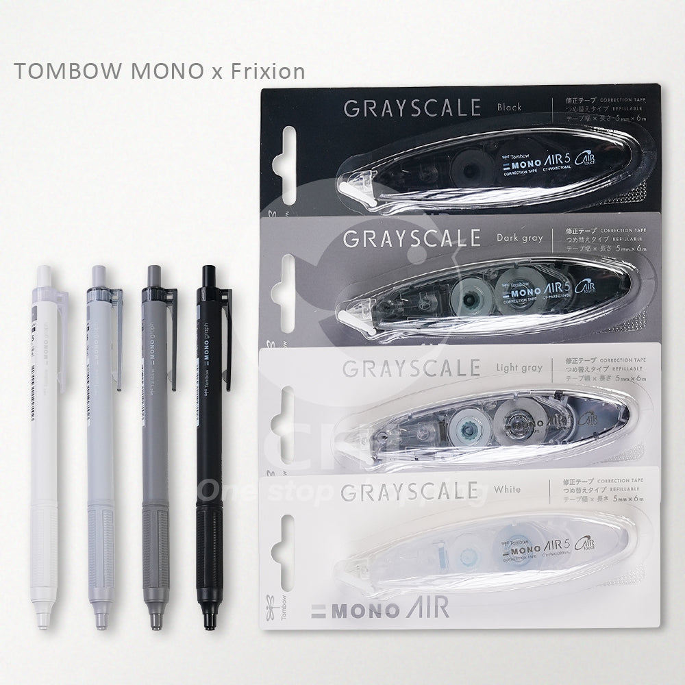 Tombow MONO Gray Black Ink Oil-Based Pen & Correction Tape – CHL-STORE