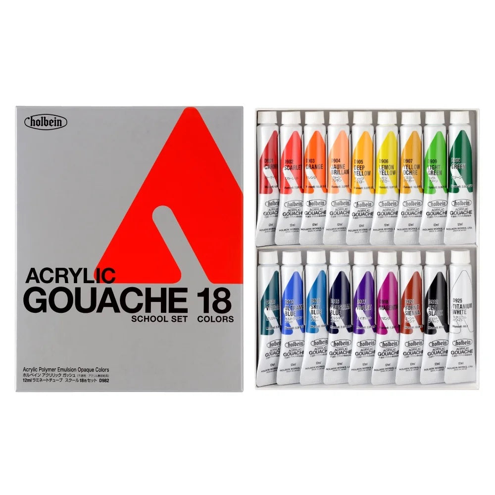 Holbein Acrylic Gouache Opaque Acrylic Paint Ultra Opaque Artist Professional Grade Fine Art PCCS Lightfast