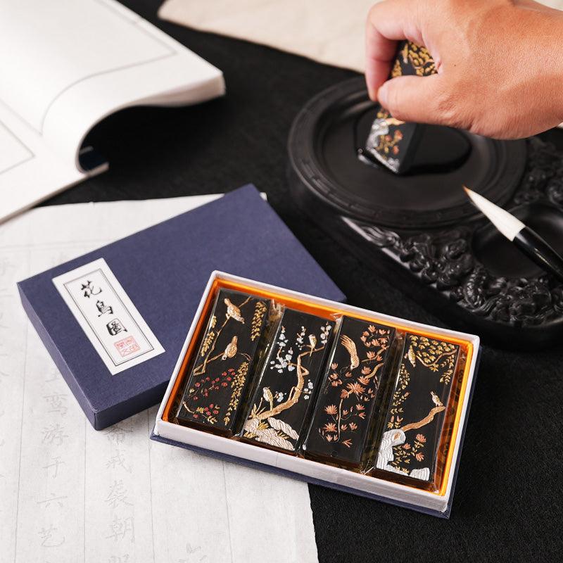 Anhui Hu Kaiwen Four Treasures of the study boxed ink sticks 4 pieces in a box NP-090035 - CHL-STORE