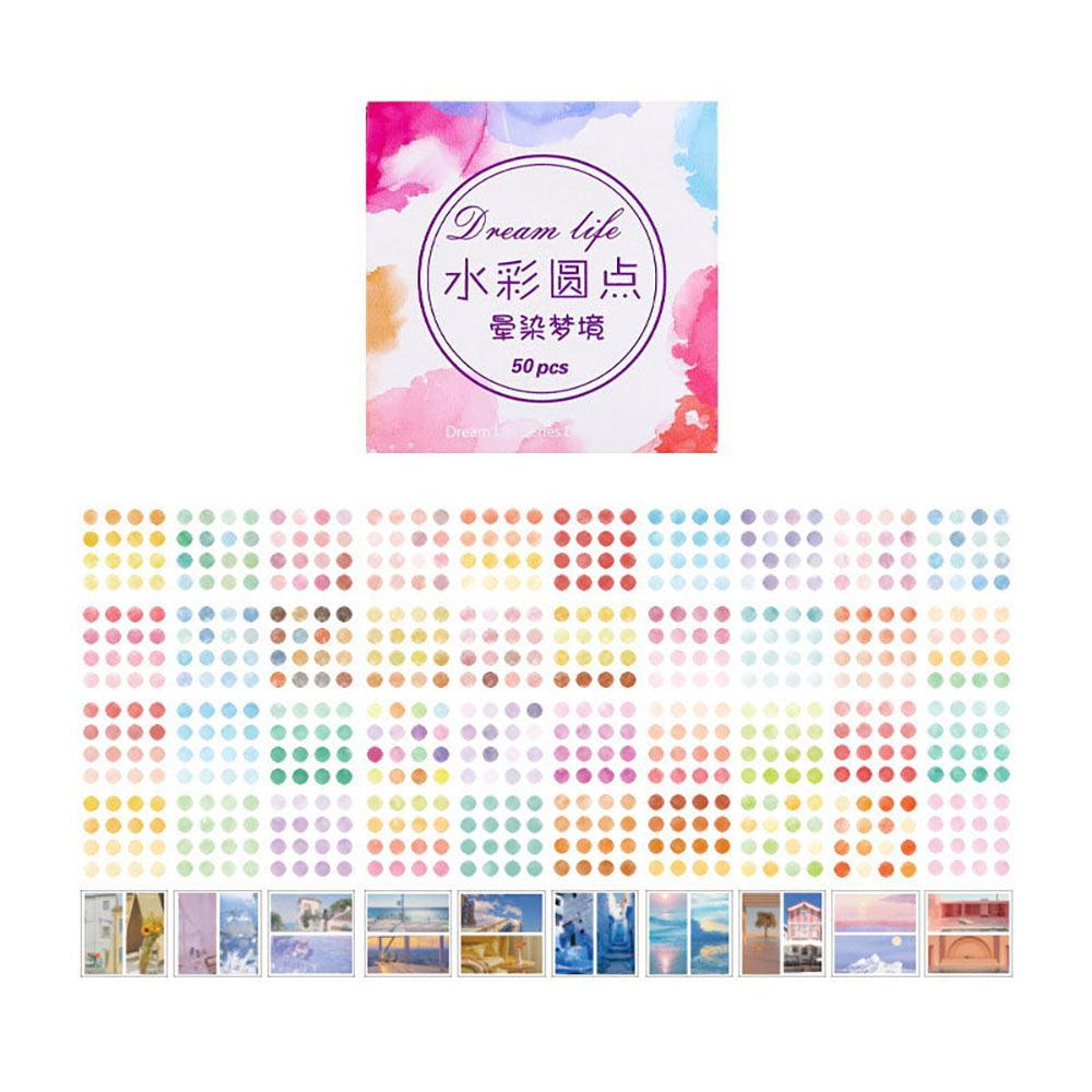 Dream Life Series Handbook sealing dots, circular sealing stickers, label stickers, simple colors, collage creativity, key marks, material DIY - CHL-STORE