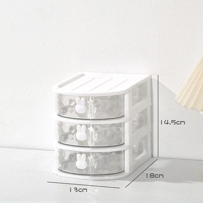 Glacier pattern desktop storage box white three layers white four layers pink green home storage cartoon rabbit NP-H7TAQM-012 014 - CHL-STORE