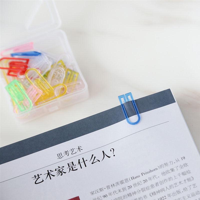 Office school supplies color ABS boxed anti-rust paper clips - random color office supplies learning small things data binding - CHL-STORE