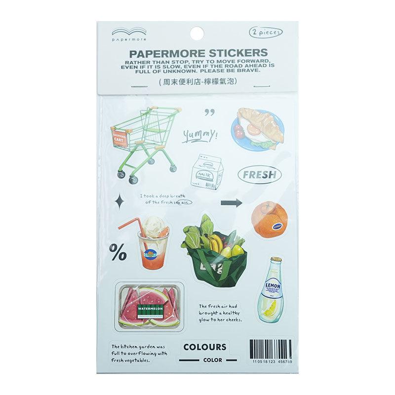 PaperMore Self-adhesive Sticker Weekend Convenience Store Pocket Material DIY Pocket Collage Decorative Material Hand-painted Style - CHL-STORE