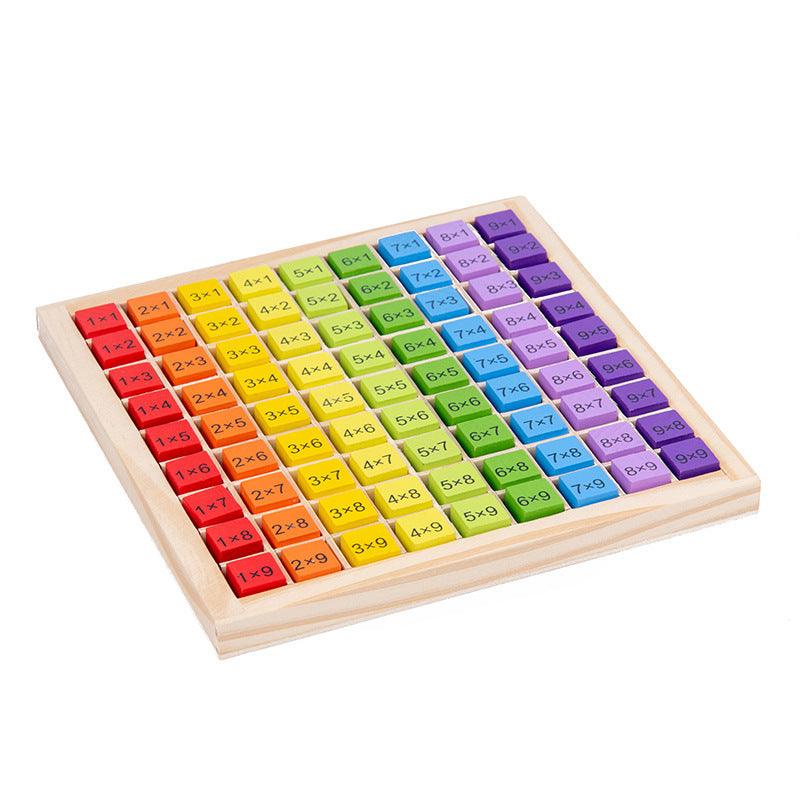 Patience and concentration education colorful wooden stacking stones 38 groups / 36 grains of beech stacking stones wooden nine-nine multiplication building blocks colorful puzzle games learning aids - CHL-STORE