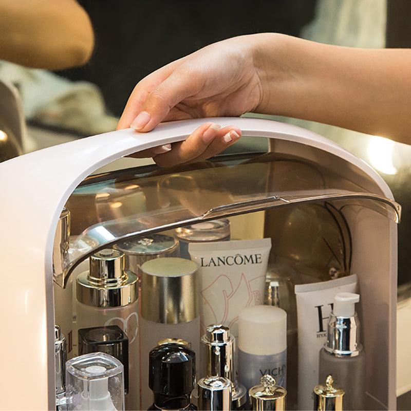 Portable dust-proof drawer desktop storage multi-layer screen jewelry storage box storage rack storage box easy to carry neat crystal powder pearl white light luxury white retro tea gold - CHL-STORE