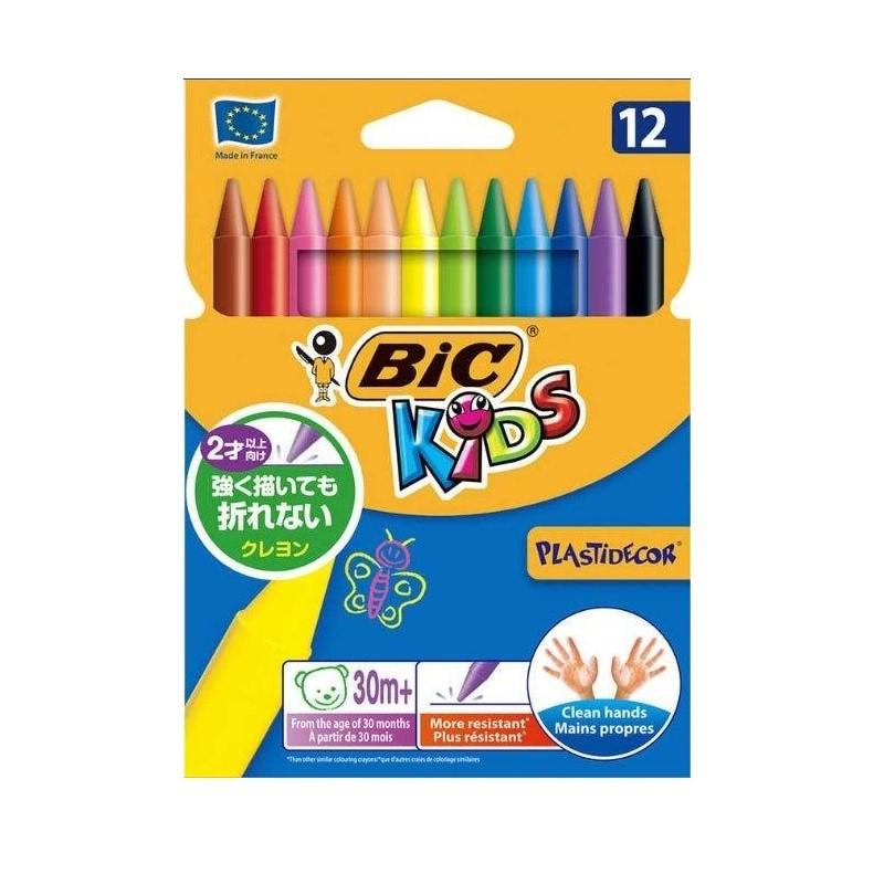 Pre-Order) BIC Big kids Wax Crayon 12 colors BKPNCRY12E BIC – CHL-STORE