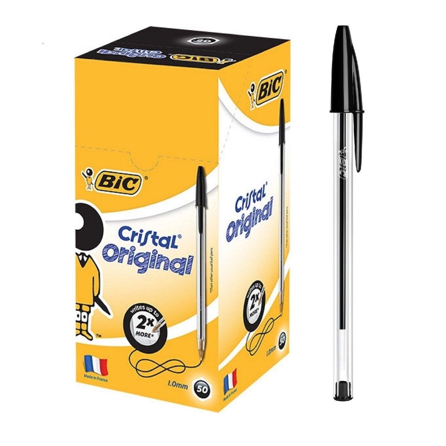(Pre-Order) BIC Crystal Medium 1.0 1mm Oil-based ballpoint pen CMBLK - CHL-STORE