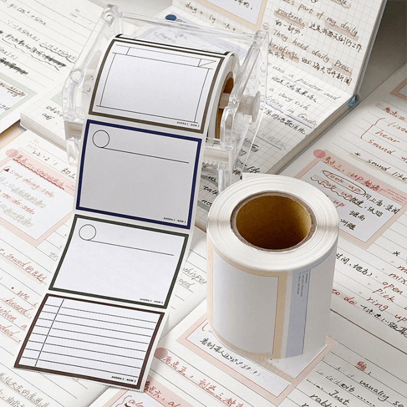 Pull-out high-value full-adhesive post-it notes carton type cream color retro color storage box office small things school supplies - CHL-STORE