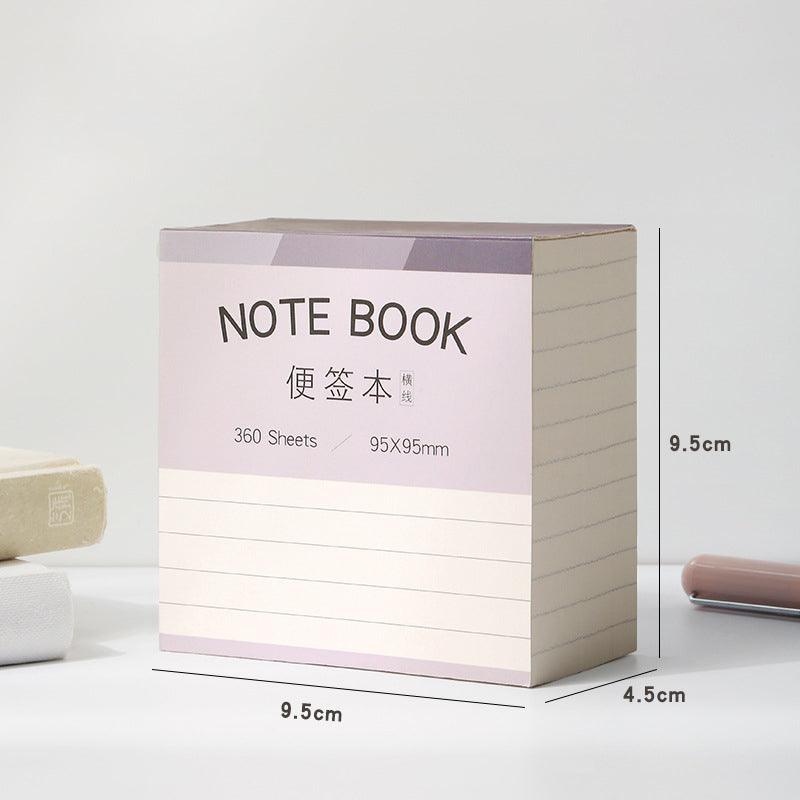 Simple creative large-capacity square paper brick thickened memo pad horizontal line square blank three-in-one note paper memo note message to-do list Memo note - CHL-STORE