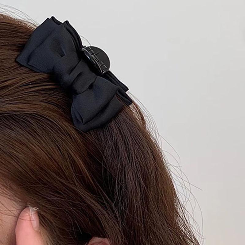 Black Velvet Bow Hair Clip, Accessories Hair Bow Black