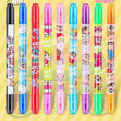 AI PLANNING K-8728 Crayon Shin-chan Double-headed highlighter highlighter set five-in-group full pattern - CHL-STORE