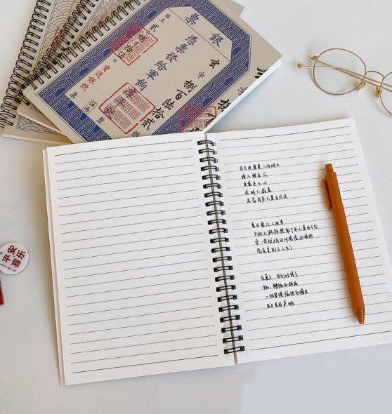 Art blue A5 creative retro silver note wind cowhide coil shape notebook NP-H7TAF-908 - CHL-STORE