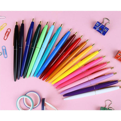 Bic Limited Retro Button Ballpoint Pen Colorful Press Pen 0.7mm Black Core - CHL-STORE