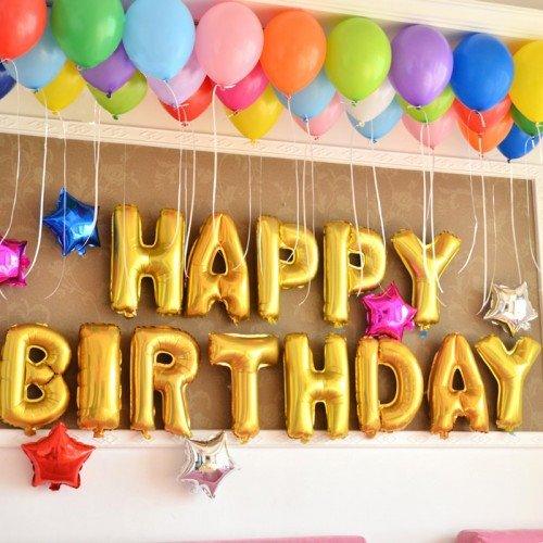Birthday Essentials Celebration Surprise Party Decoration 16 Inch Aluminum Film Balloon Gold HAPPY BIRTHDAY Shape Balloon Alphabet balloon NP-H7TOF-903-01 - CHL-STORE