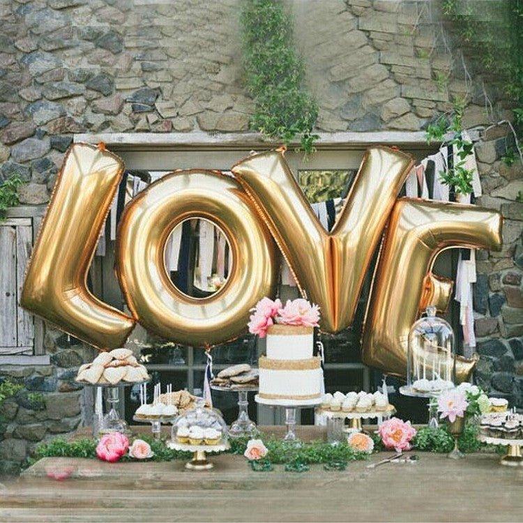 Celebration Surprise Party Decoration 40 inch Aluminum Film Balloon Golden LOVE Shape Balloon Alphabet Balloon Professing Love Balloon NP-H7TOF-904-01 - CHL-STORE
