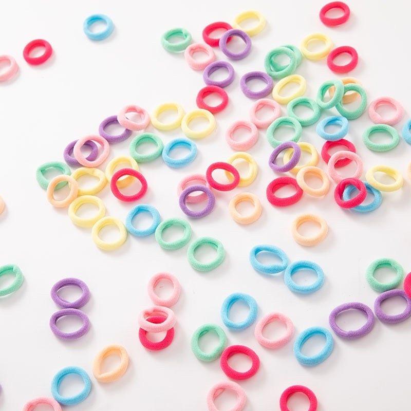 Children's high elastic hair ring does not hurt hair colorful hair ring 100 pieces AC-000017 - CHL-STORE