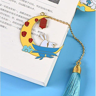 Chinese style mid-autumn festival reunion jade rabbit metal bookmark - CHL-STORE