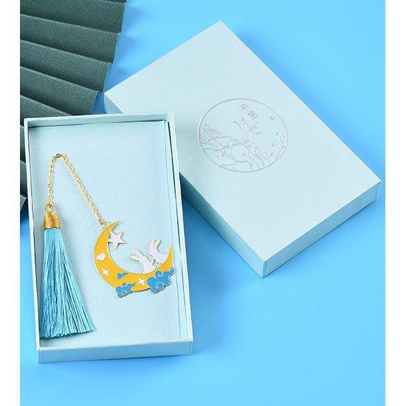 Chinese style mid-autumn festival reunion jade rabbit metal bookmark - CHL-STORE
