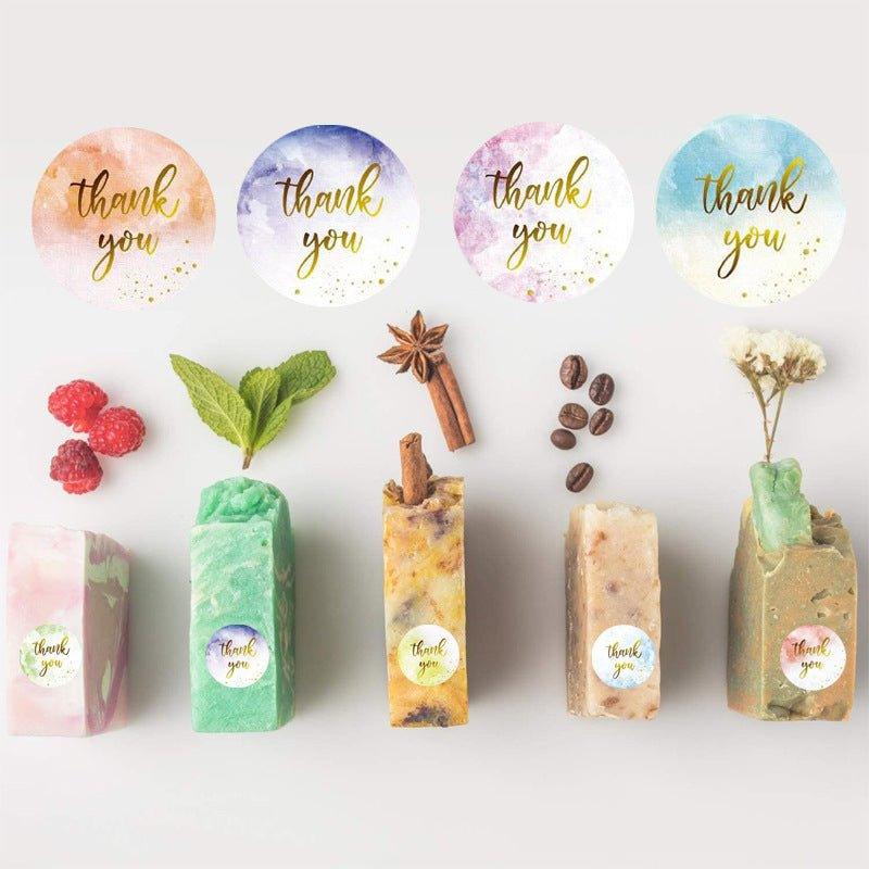 Color rendering bronzing stickers big package thank you stickers 500pcs/roll NP-000053 - CHL-STORE