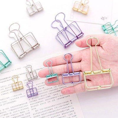 Colored long clip Hollow metal long clip Bill clip Large Small NP-070005 - CHL-STORE