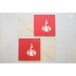 Creative 3D Pop-up Cards Paper Carving Lotus Sailboat Peacock With Pearlescent Envelope NP-050016 - CHL-STORE