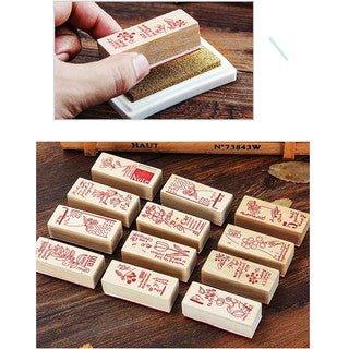 Creative Fresh Garden Flowers Line English Wooden Seal Hand Account Diy Decoration Hand Book Seal Wooden Seal NP-H7TAY-928 - CHL-STORE