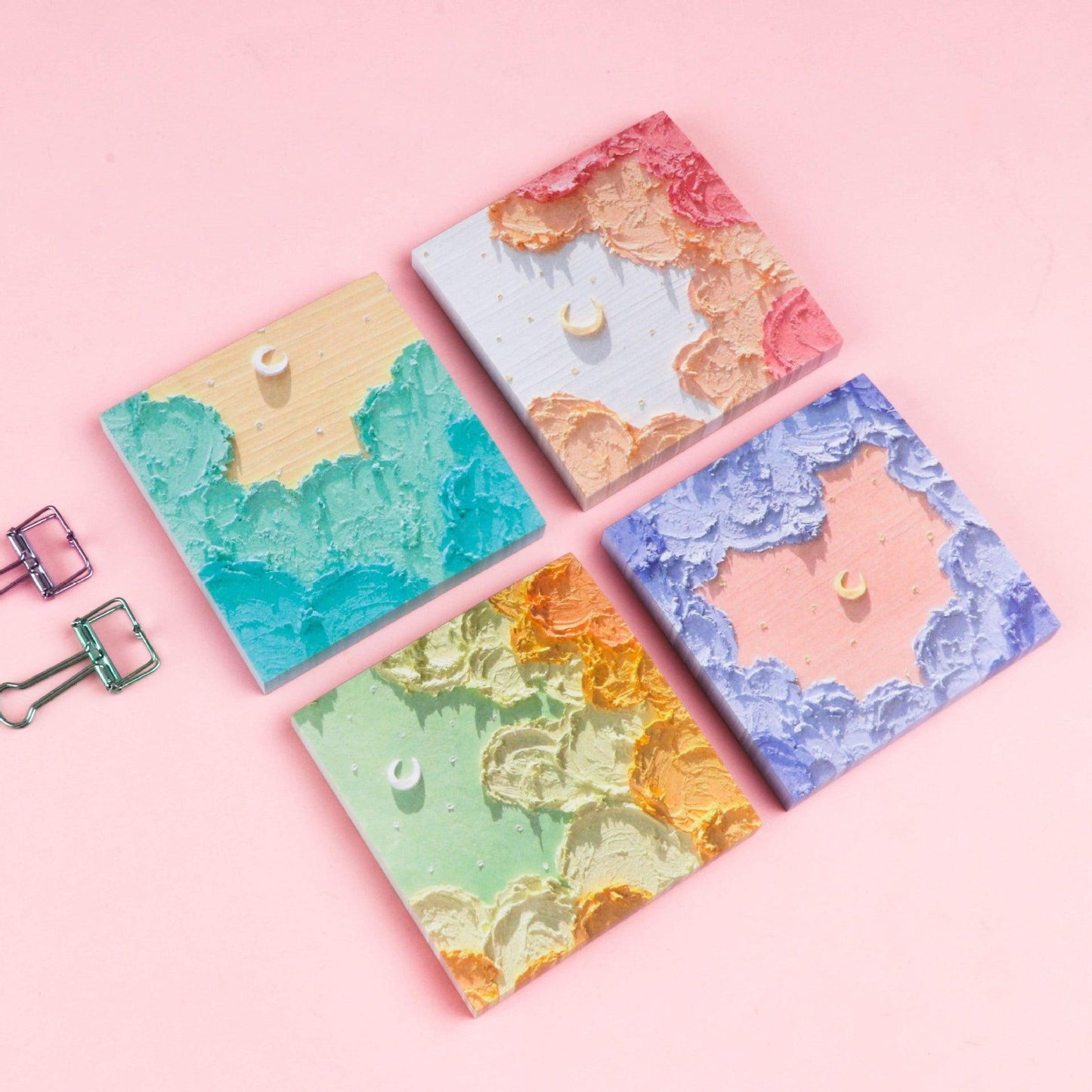 Creative Landscape Three-dimensional Oil Painting Memo Notes Simple Message Notes Painted Memo 80 Sheets NP-030056 - CHL-STORE