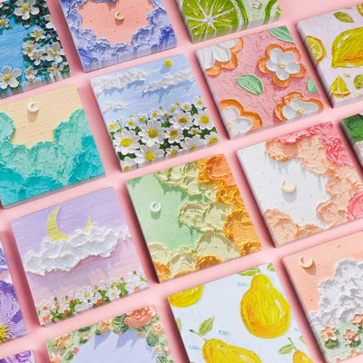 Creative Landscape Three-dimensional Oil Painting Memo Notes Simple Message Notes Painted Memo 80 Sheets NP-030056 - CHL-STORE