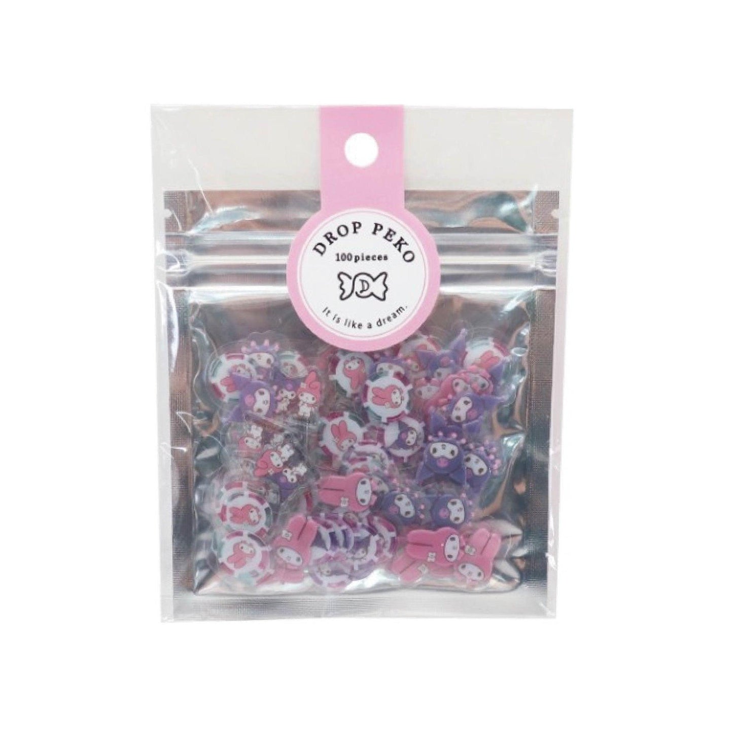 CRUX x SANRIO DORP PEKO Sticker Pack Melody Kuromi 100 Sheets Melody Kuromi - CHL-STORE