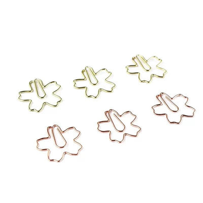 Cute shape metal paper clip, cherry blossom shape paper clip, rose flower shape paper clip, boxed paper clip - CHL-STORE