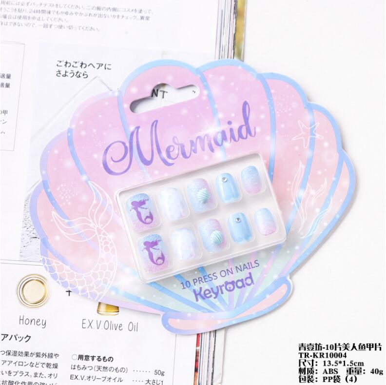 Girlish Fantasy Unicorn Shell Macaron Color Hand-painted Dot Nail Patch AC-030010 - CHL-STORE