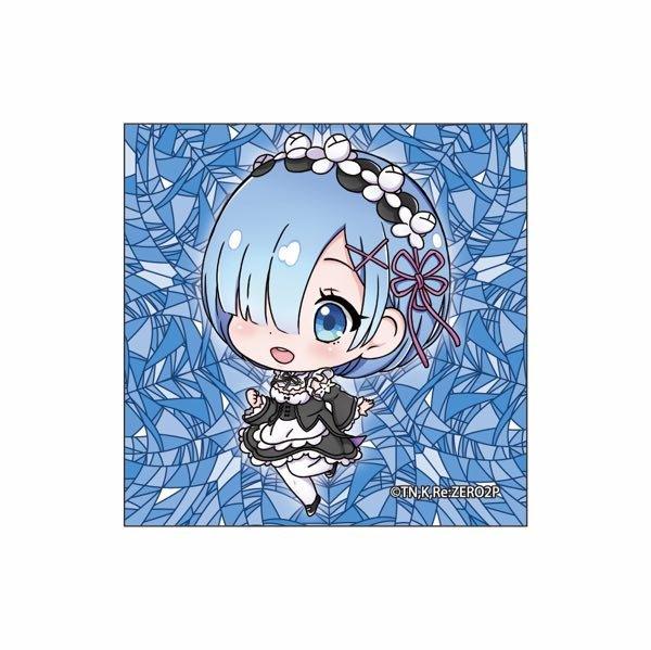 GRANUP 45806078686 Re:Zero-Starting Life in Another World Joint Q Edition Emilia Rem Square Badge - CHL-STORE