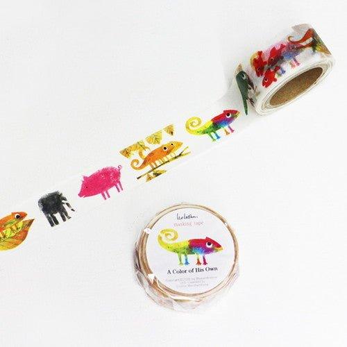 HYOGENSHA NO.22-644 A color of his own Japanese illustrator Illustration paper tape Cute animal paper tape Childlike paper tape - CHL-STORE