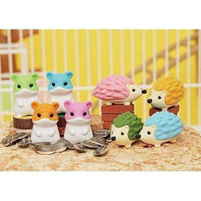 IWAKO ER-HAM001 Hamster Eraser Hamster Wipe Hamster Hedgehog Animal Shape Eraser Random Color - CHL-STORE