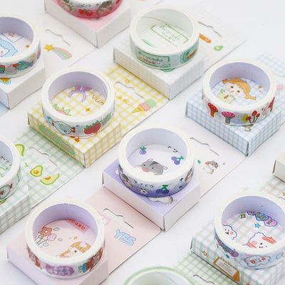 Japanese cute bunny plaid washi tape decoration random shipment NP-000106 - CHL-STORE