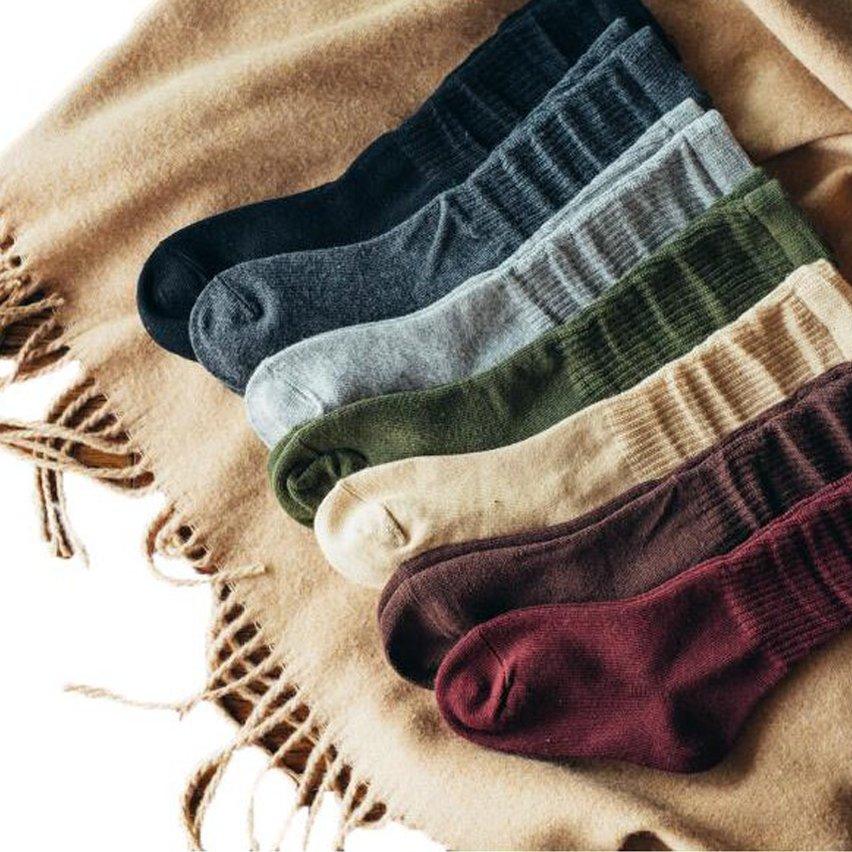 Japanese Thickened Thick Needle Solid Color Retro Color Candy Color Pile Socks Socks Socks in Tube Socks Random Delivery S (1-3 years old) NP- H7TWA-901 - CHL-STORE