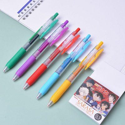 KADOKAWA x ZEBRA SARASA Detective Conan 0.5MM Gel Pen Ball Pen Akai Family Five Color Set - CHL-STORE