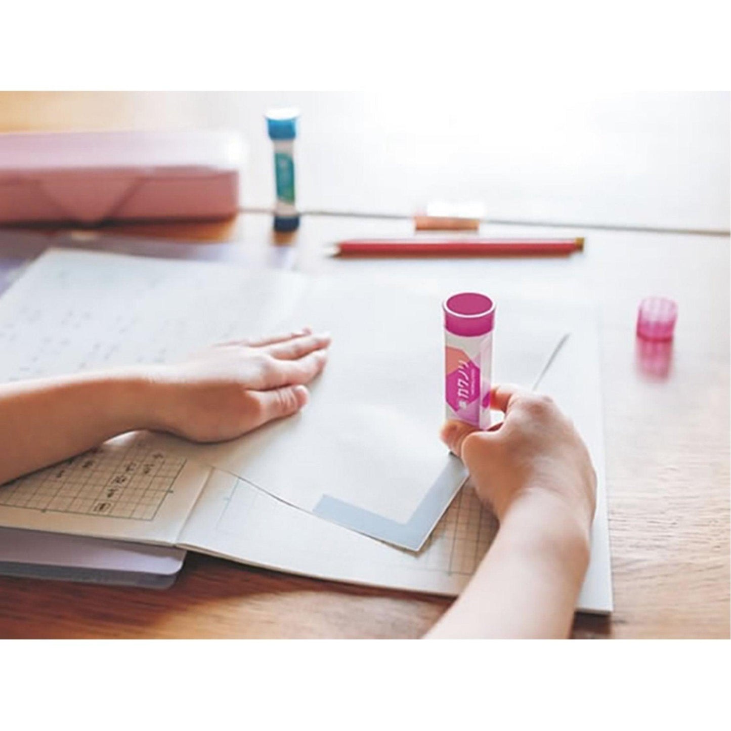 KOKUYO Square Color Changing Lipstick Glue Achromatic Lipstick Glue Blue Pink 8g TA-KS311 - CHL-STORE