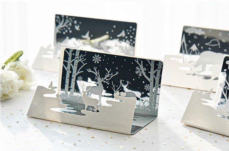 Korean creative mirror double-layer greeting card three-dimensional blessing hollow card with envelope NP-030024 - CHL-STORE