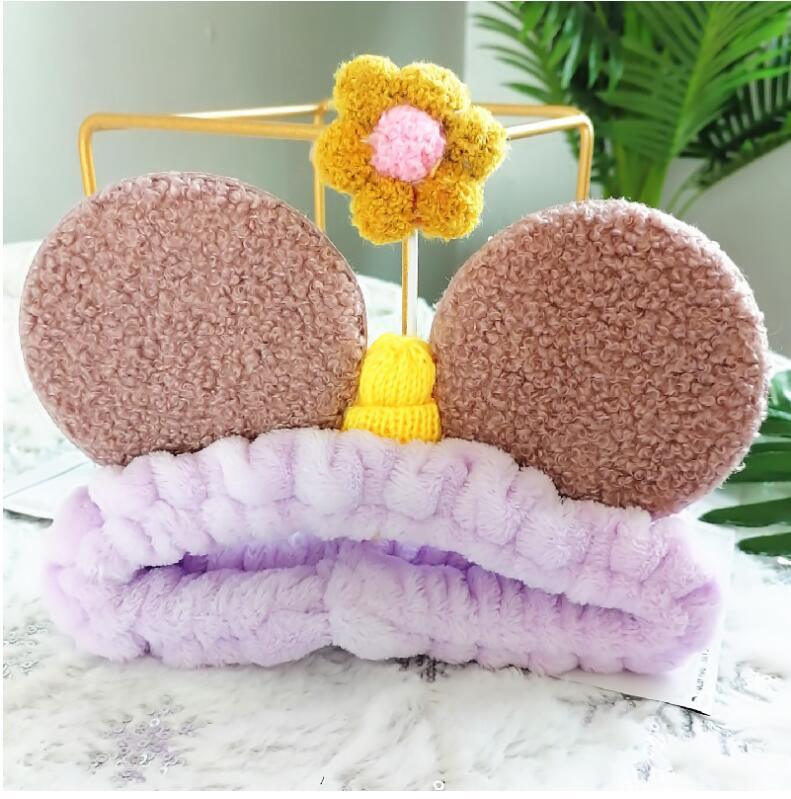 Korean girl's favorite hairband Teddy velvet Sunflower shape Makeup hairband AC-000002 - CHL-STORE